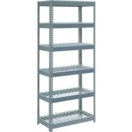 GLOBAL EQUIPMENT Extra Heavy Duty Shelving 36"W x 18"D x 60"H With 6 Shelves, Wire Deck, Gry 717187